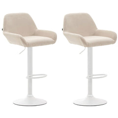 2er Set Barhocker Braga Stoff weiß - creme