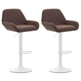 2er Set Barhocker Braga Stoff weiß - braun