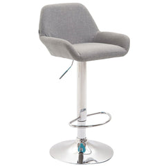 2er Set Barhocker Braga Stoff chrom - grau