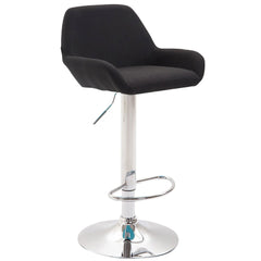 2er Set Barhocker Braga Stoff chrom - schwarz
