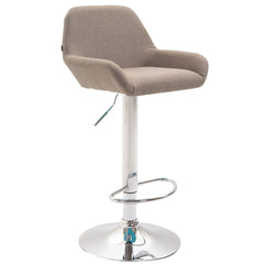 2er Set Barhocker Braga Stoff chrom - taupe