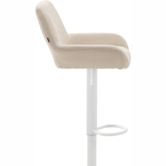 2er Set Barhocker Braga Stoff weiß - creme