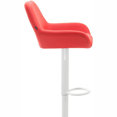 2er Set Barhocker Braga Kunstleder weiß - rot