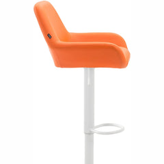 2er Set Barhocker Braga Kunstleder weiß - orange