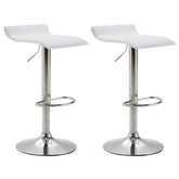 2er Set Barhocker Dyn V2 Kunstleder chrom - weiß