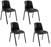 4er Set Stapelstuhl Nowra Kunststoff - schwarz