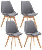 4er Set Stuhl Linares Stoff - hellgrau