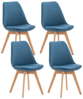 4er Set Stuhl Linares Stoff - blau