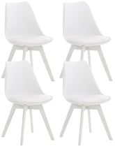 4er Set Stuhl Linares Kunststoff - weiß/weiß