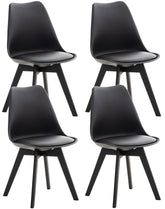 4er Set Stuhl Linares Kunststoff - schwarz/schwarz
