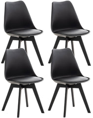 4er Set Stuhl Linares Kunststoff - schwarz/schwarz