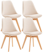 4er Set Stuhl Linares Samt - beige