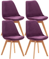 4er Set Stuhl Linares Samt - lila