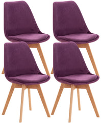 4er Set Stuhl Linares Samt - lila