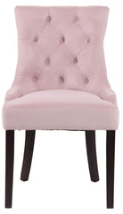4er Set Esszimmerstühle Aberdeen Samt antik - pink