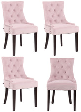 4er Set Esszimmerstühle Aberdeen Samt antik - pink
