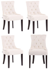 4er Set Esszimmerstühle Aberdeen Samt antik - creme