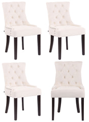 4er Set Esszimmerstühle Aberdeen Samt antik - creme