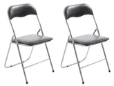 2er Set Klappstuhl Felix - schwarz/silber by Dropshipping-Europe – Möbel