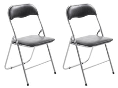 2er Set Klappstuhl Felix - schwarz/silber by Dropshipping-Europe – Möbel