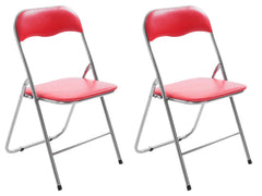 2er Set Klappstuhl Felix - rot/silber by Dropshipping-Europe – Möbel