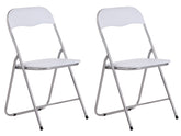 2er Set Klappstuhl Felix - weiß/silber by Dropshipping-Europe – Möbel
