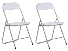 2er Set Klappstuhl Felix - weiß/silber by Dropshipping-Europe – Möbel