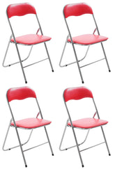 4er Set Klappstuhl Felix - rot/silber