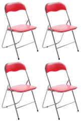 4er Set Klappstuhl Felix - rot/silber