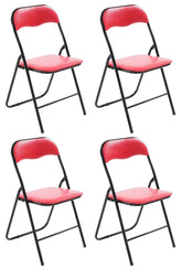 4er Set Klappstuhl Felix - rot/schwarz