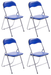 4er Set Klappstuhl Felix - blau/silber