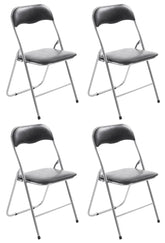 4er Set Klappstuhl Felix - schwarz/silber