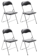 4er Set Klappstuhl Felix - schwarz/silber