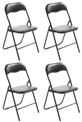 4er Set Klappstuhl Felix - schwarz/schwarz