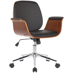 Bürostuhl Kemberg Kunstleder - walnuss/schwarz