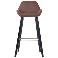 Barhocker Newnan Stoff 4-Fuß Gestell schwarz (eiche) - braun