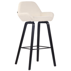 Barhocker Newnan Stoff 4-Fuß Gestell schwarz (eiche) - creme