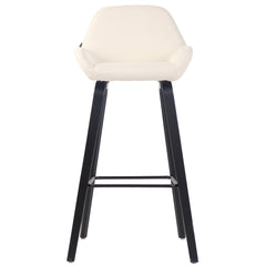 Barhocker Newnan Stoff 4-Fuß Gestell schwarz (eiche) - creme