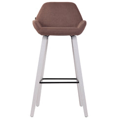 Barhocker Newnan Stoff 4-Fuß Gestell weiß (eiche) - braun