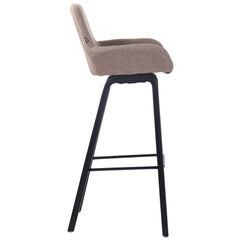 Barhocker Newnan Stoff 4-Fuß Gestell schwarz (eiche) - taupe