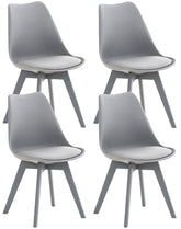 4er Set Stuhl Linares Kunststoff - grau/grau