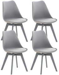 4er Set Stuhl Linares Kunststoff - grau/grau