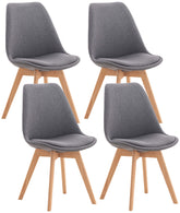 4er Set Stuhl Linares Stoff - grau