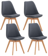 4er Set Stuhl Linares Stoff - dunkelgrau