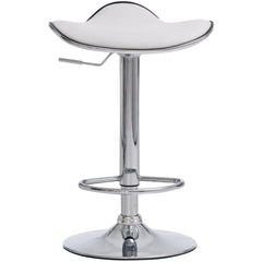 Set di 2 sgabelli Shanghai bianchi in similpelle, design moderno, imbottiti e facili da pulire, ideali per cucina o bar.