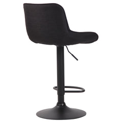 Barhocker Lentini Stoff schwarz - schwarz