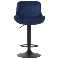 Barhocker Lentini Samt schwarz - blau