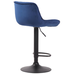 Barhocker Lentini Samt schwarz - blau