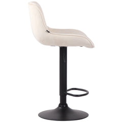 Barhocker Lentini Samt schwarz - creme