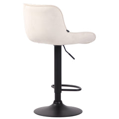 Barhocker Lentini Samt schwarz - creme